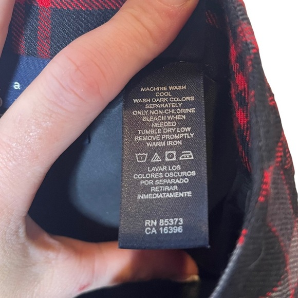 CRAZY HORSE BY LIZ CLAIBORNE Black & Red Plaid Wool Style Skirt w Side Zip 14 - Picture 6 of 6